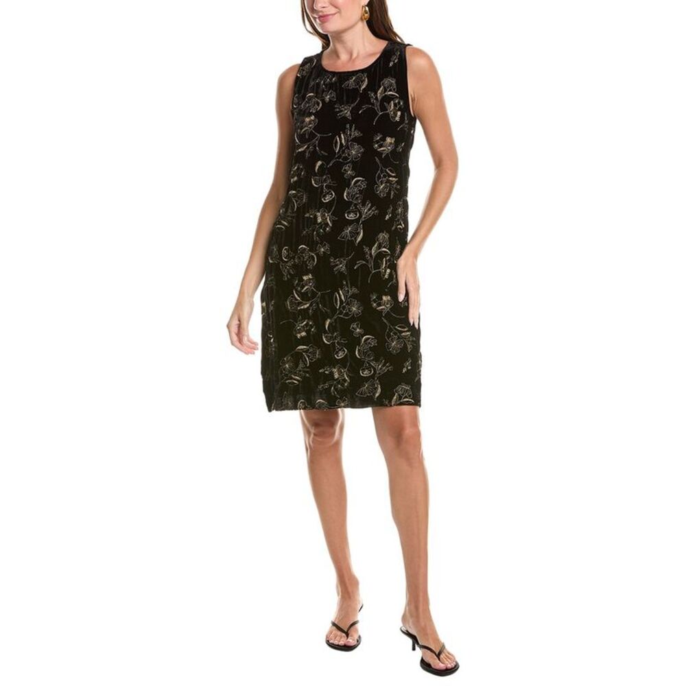 Johnny Was Womens Tank Keyhole Silk-Blend Mini Dress, Black